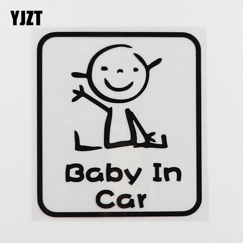 YJZT 创意警示汽车贴纸 Baby In Car 车身贴纸 划痕遮挡 HY754