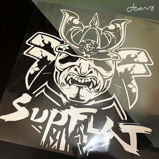 日本武士道HF改装 摩托 鬼武士jdm般若定制贴纸拉花后风挡潮流车贴