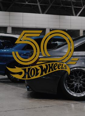 风火轮50周年金标汽车贴纸车窗装饰贴车身贴防水电动摩托车贴纸