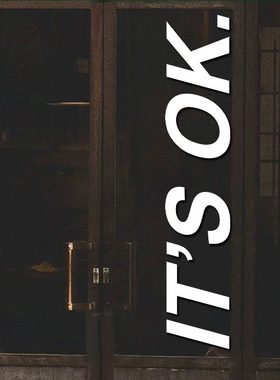 IT'S OK 超大白色英文字母橱窗玻璃贴纸服装咖啡店铺引流拍照装饰