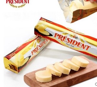 总统黄油卷 250g 动物性淡味发酵牛油黄油块饼干面包烘焙原料