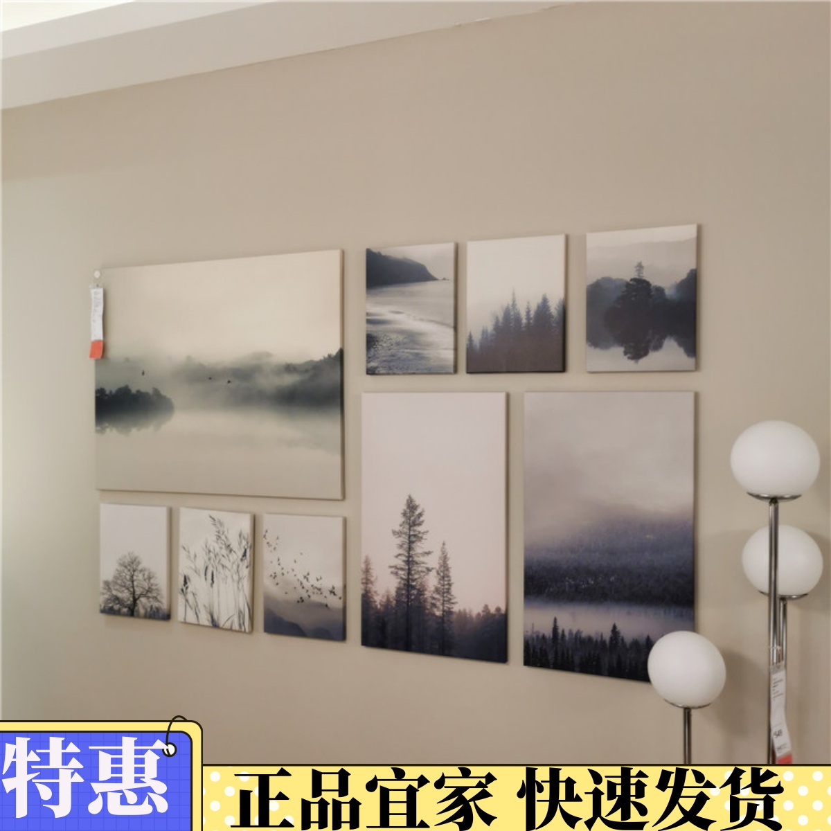 国内宜家代购IKEA 佳贝 装饰图片壁画挂画墙画179x112 厘米背景墙图片