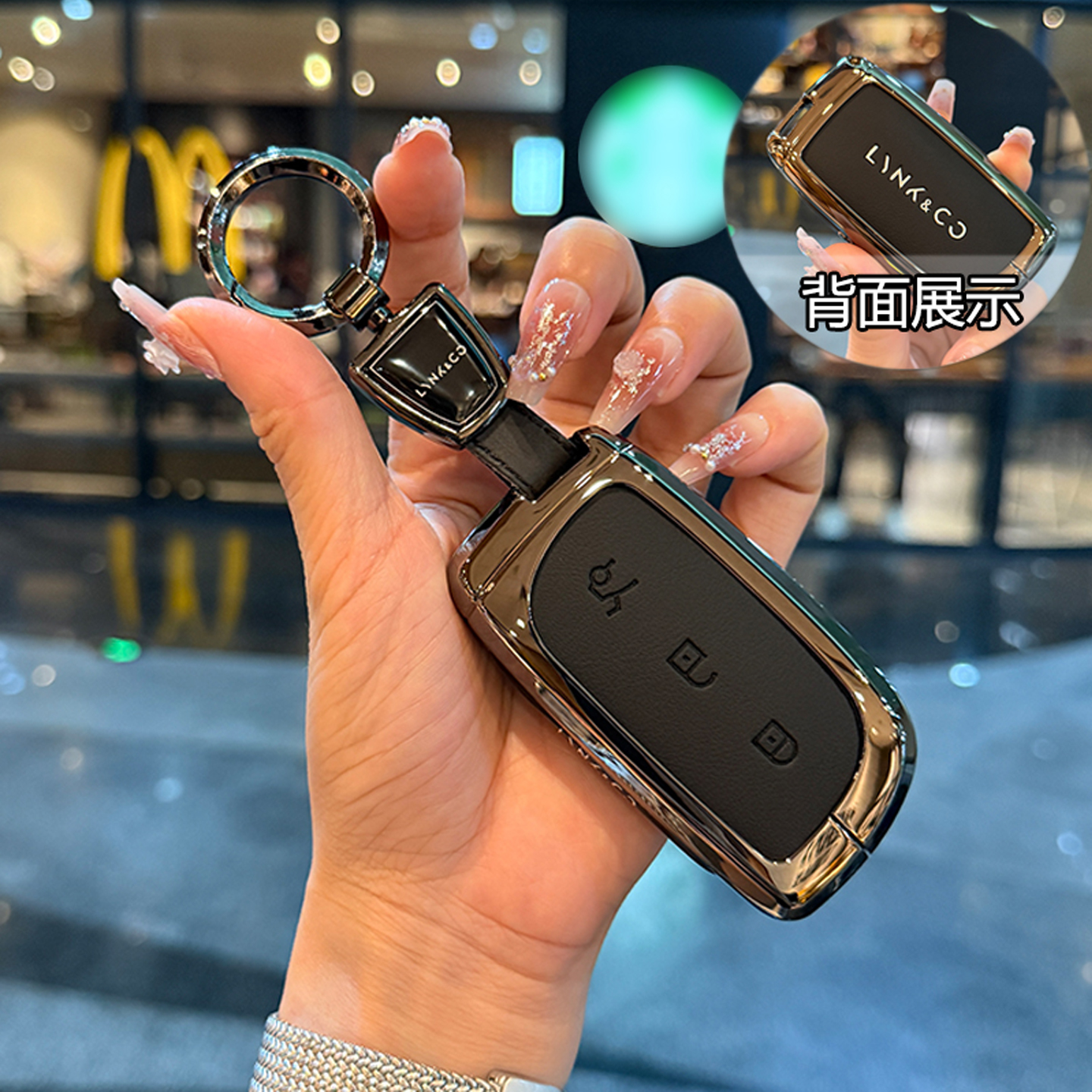 适用领克08 26款钥匙套专用新款08emp车配件皮金属钥匙扣壳全包男