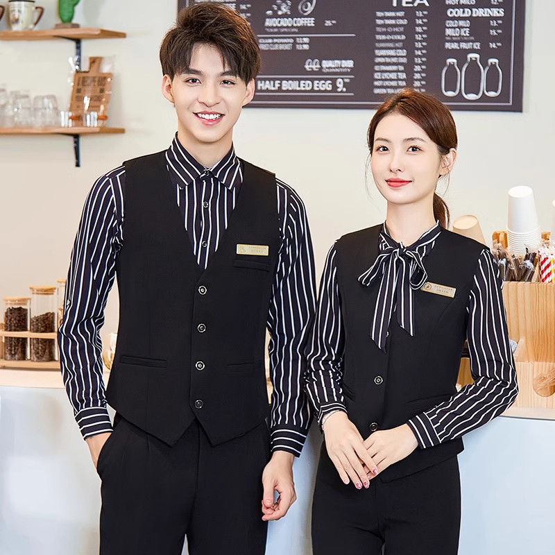 酒店服务员工作服女长袖秋冬餐饮饭店火锅酒吧ktv前台工装制服男