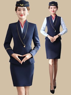 空姐职业套装 售楼美容师工作服 女高铁乘务员制服酒店前台接待工装