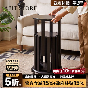 实木凳子可叠放圆凳家用叠叠乐备用餐桌板凳四合一组合木椅子黑色