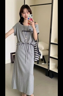 新款 套装 2025夏季 时尚 半身裙气质减龄两件套潮 女假两件短袖 上衣