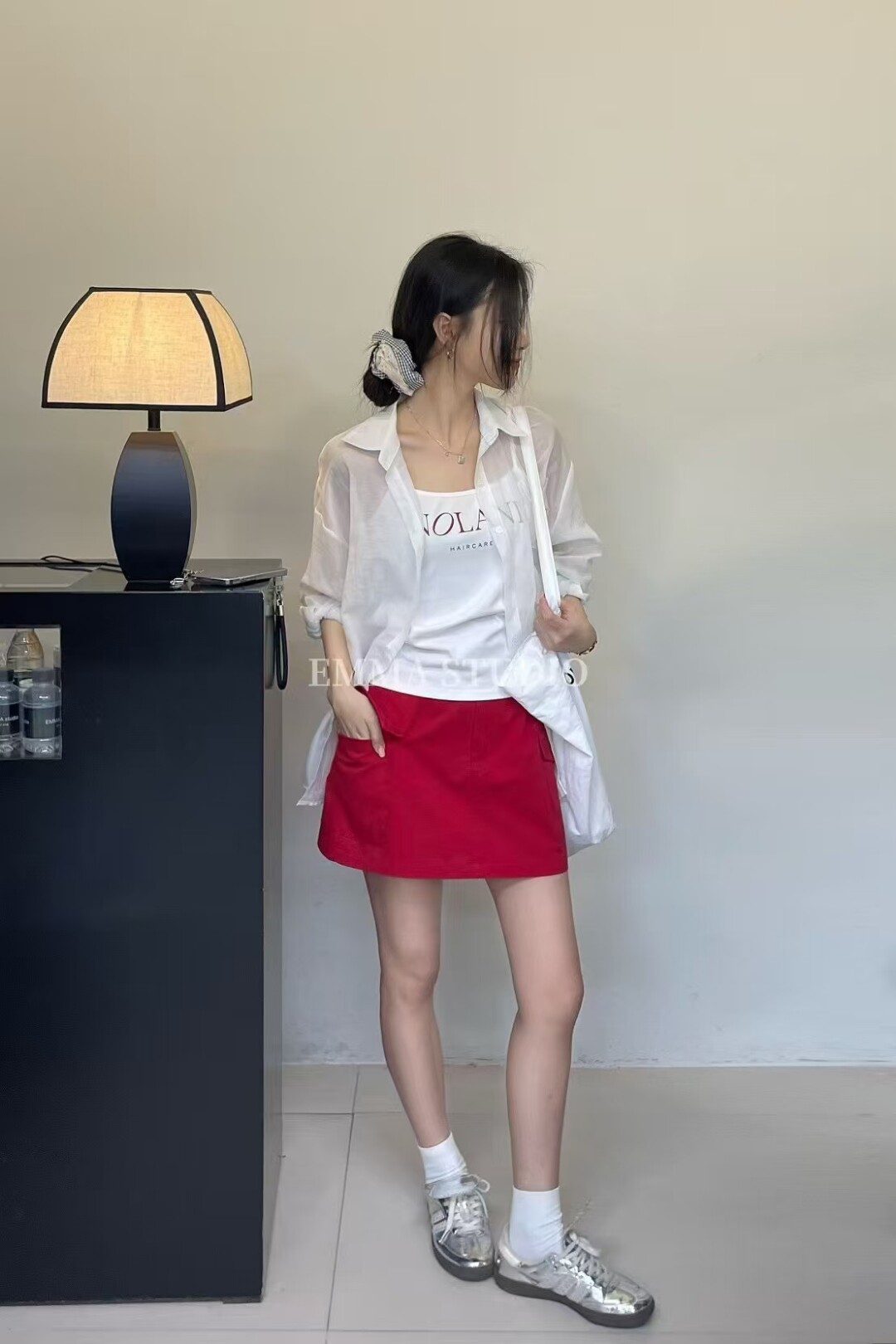 2025夏季新款时尚套装女字母印花吊带+防晒开衫+工装短裙三件套女