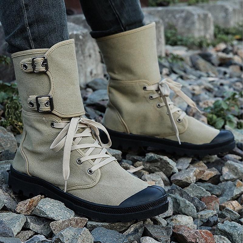 男士马丁靴子高帮帆布鞋男鞋夏秋季新款韩版潮流休闲运动鞋学生鞋