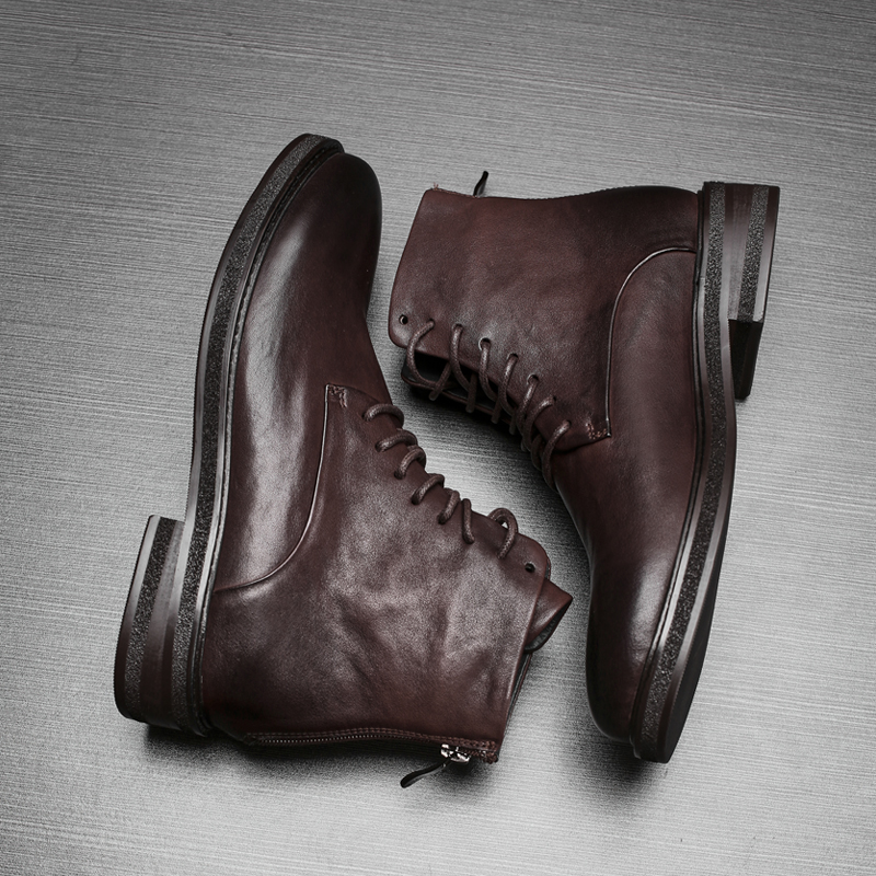 VoguHomme真皮马丁靴秋冬时尚