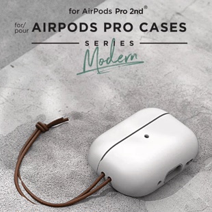 韩国正版VRS适用苹果AirPods Pro2耳机壳商务简约纯色pro二代防摔套双层构造耐冲击浅绿色带挂绳保护套磨砂灰