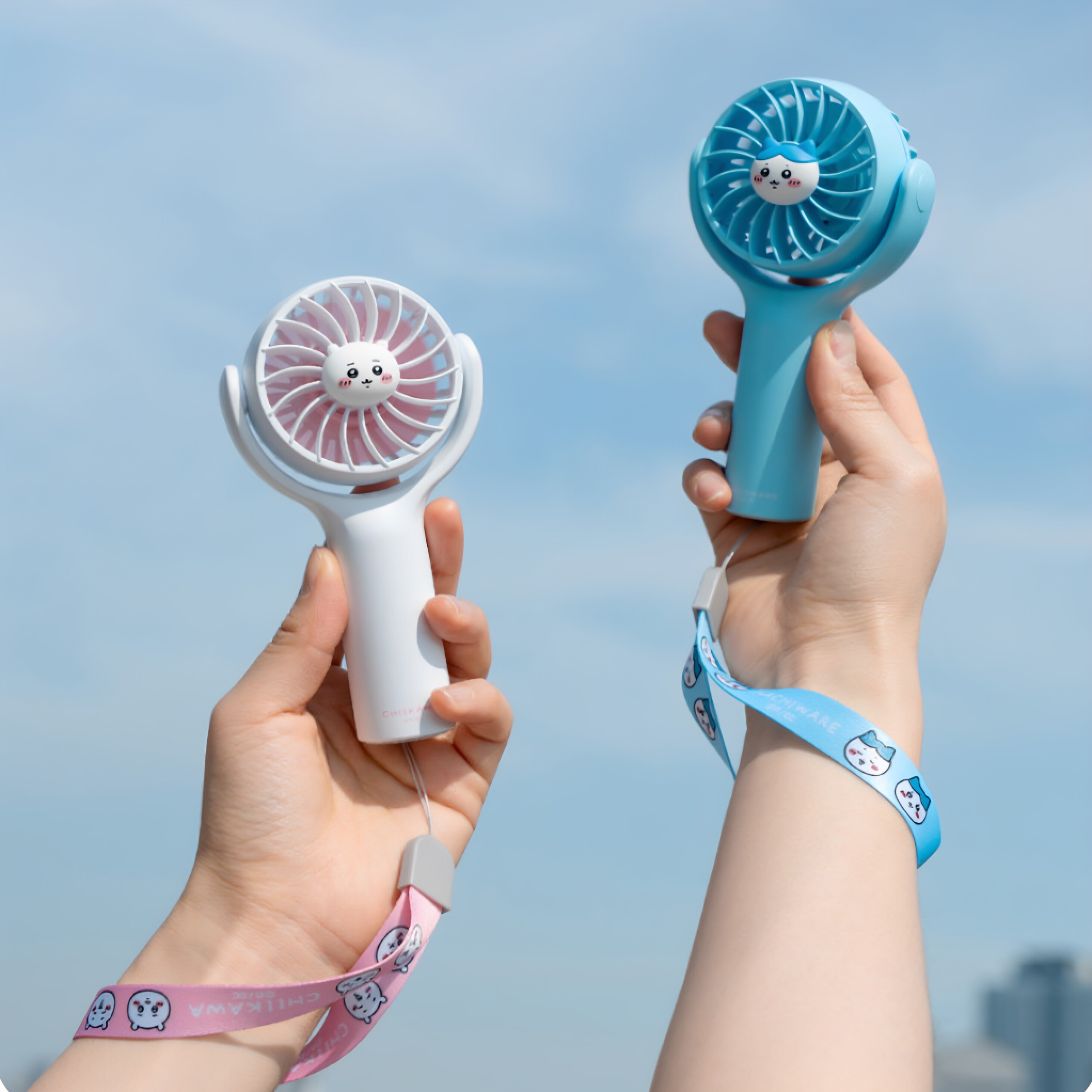 韩国正版吉伊卡哇小八乌萨奇风扇粉可爱卡通充电带手绳手持风扇女