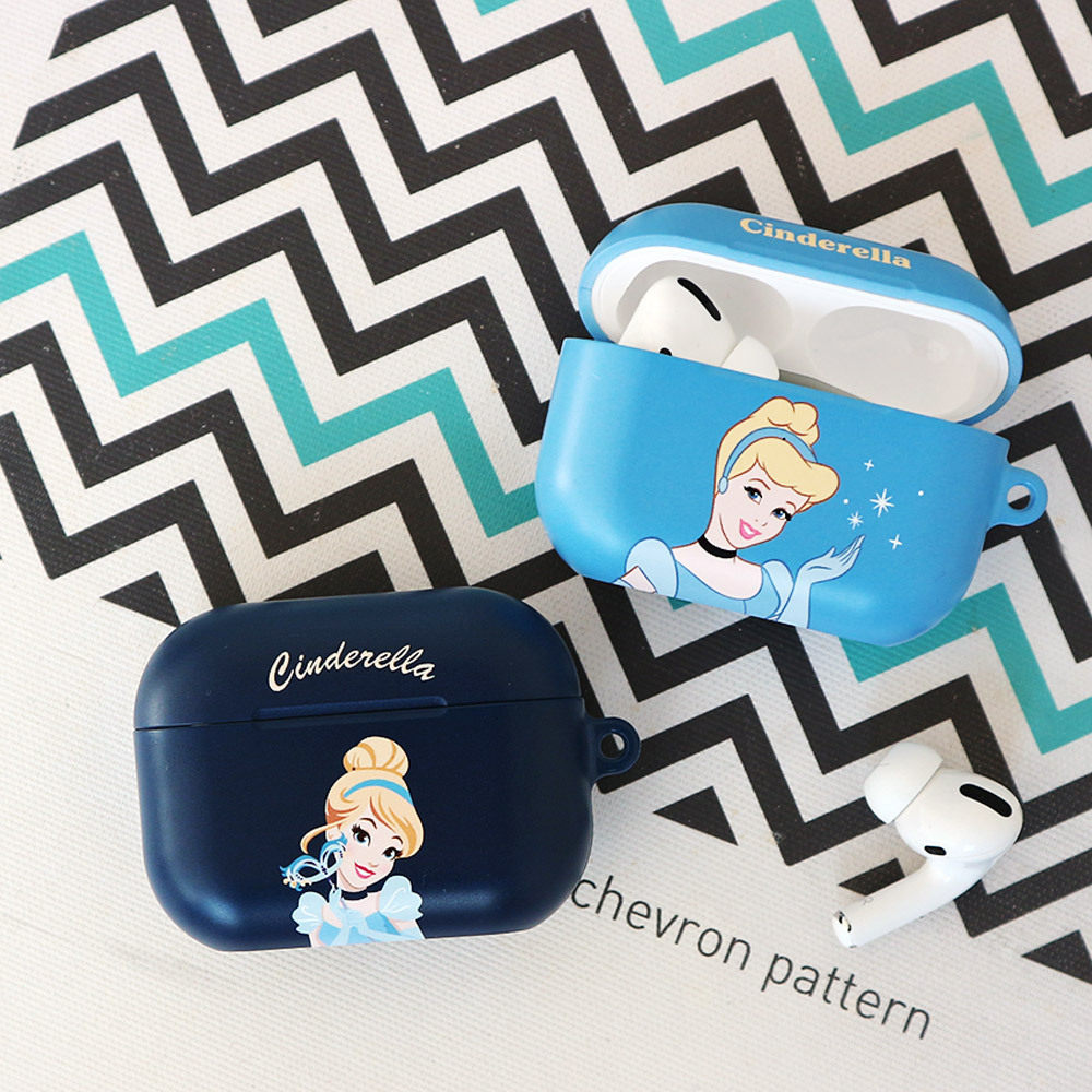 正版迪士尼白雪公主适用苹果Airpods pro3代蓝牙耳机包挂钩保护套硬壳pro2代辛德瑞拉公主无线充电耳机盒情侣