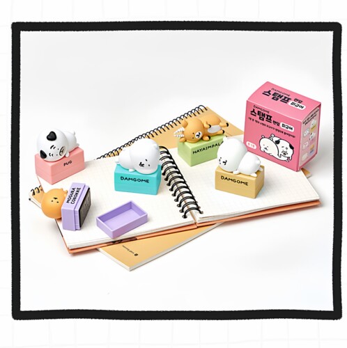 自嘲熊卡通印章盲盒公仔桌面摆件