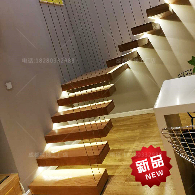 简约现代创意悬浮灯光楼梯跃层楼梯钢丝护栏通透家用原木悬浮楼梯|msdalam kategori Seluruh adat rumah, tangga, Seluruh tangga - dari Buy2taobao.com untuk memberikan perkhidmatan ejen Taobao profesional membeli