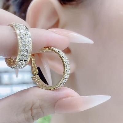 小众超闪圈圈银耳环999纯银针