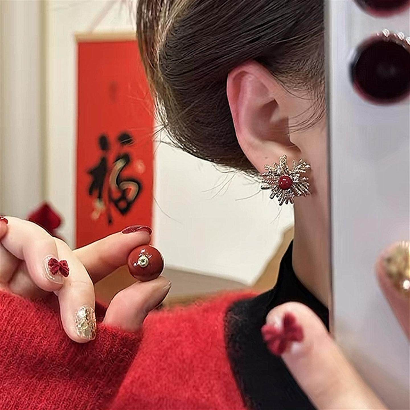 2026新款珍珠银耳环925纯银针烟花耳钉一款两戴复古气质新年耳饰,饰品/流行首饰/时尚饰品新,银饰耳饰,淘宝优惠券,粉丝福利购,淘宝优惠卷