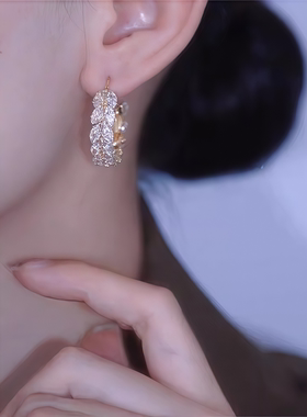 正品奥特莱斯折扣店撤柜穗穗平安气质耳圈925银针女配饰防过敏999