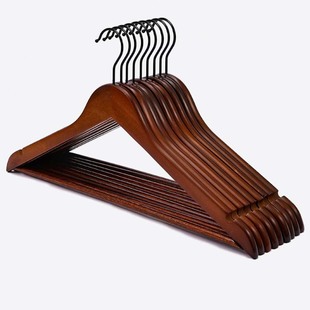 服装 子带夹子无痕木质大衣撑 店衣架实木专用酒店西服裤