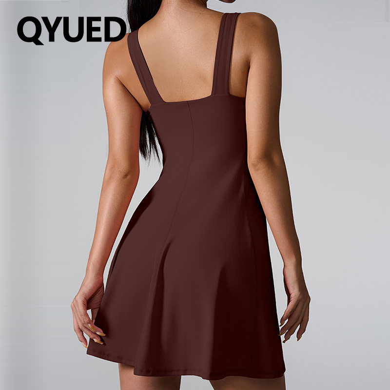 運動連衣裙性感內襯帶口袋