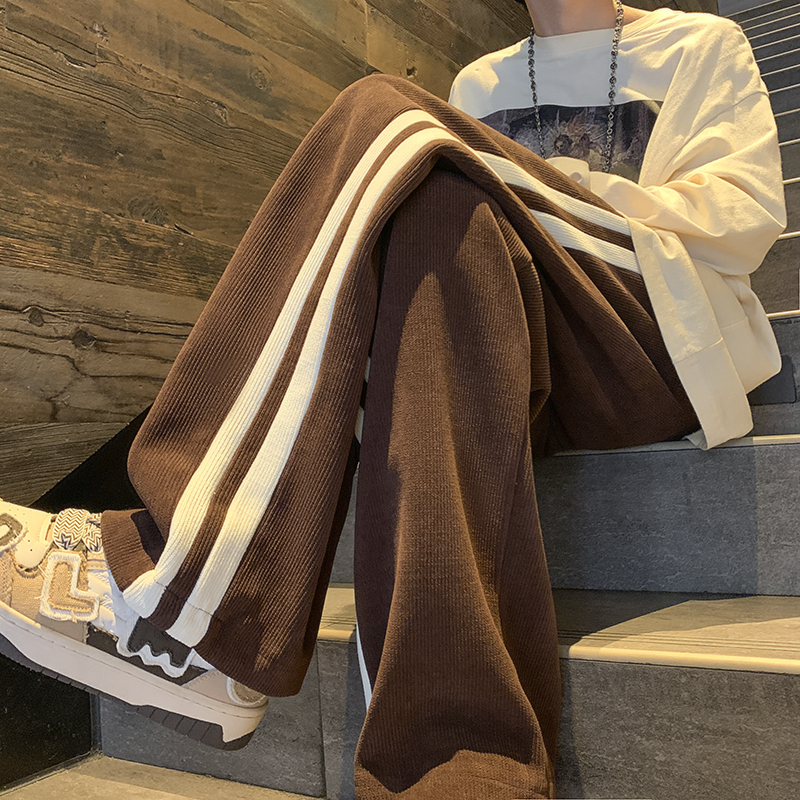 YIMUSEN美式灯芯绒裤休闲阔腿裤