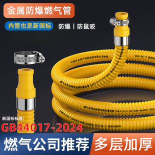 家用新国标GB44017燃气煤气金属软管天然气管防爆防鼠咬铠装管