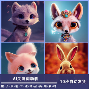 橙子珠宝设计Ai绘画关键词动物描述语Midjourney教程词做图mj素材