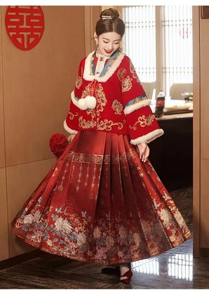 出租新中式马面裙敬酒服新娘结婚礼服订婚连衣裙冬季加厚套装