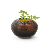 现代中式 禅意花瓶叶纹仿古烛台风灯古朴仿陶瓷花器手工玻璃储物罐