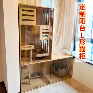 异形猫别墅定制家用室内厕所一体猫狗一体式别墅猫爬架猫狗一体柜