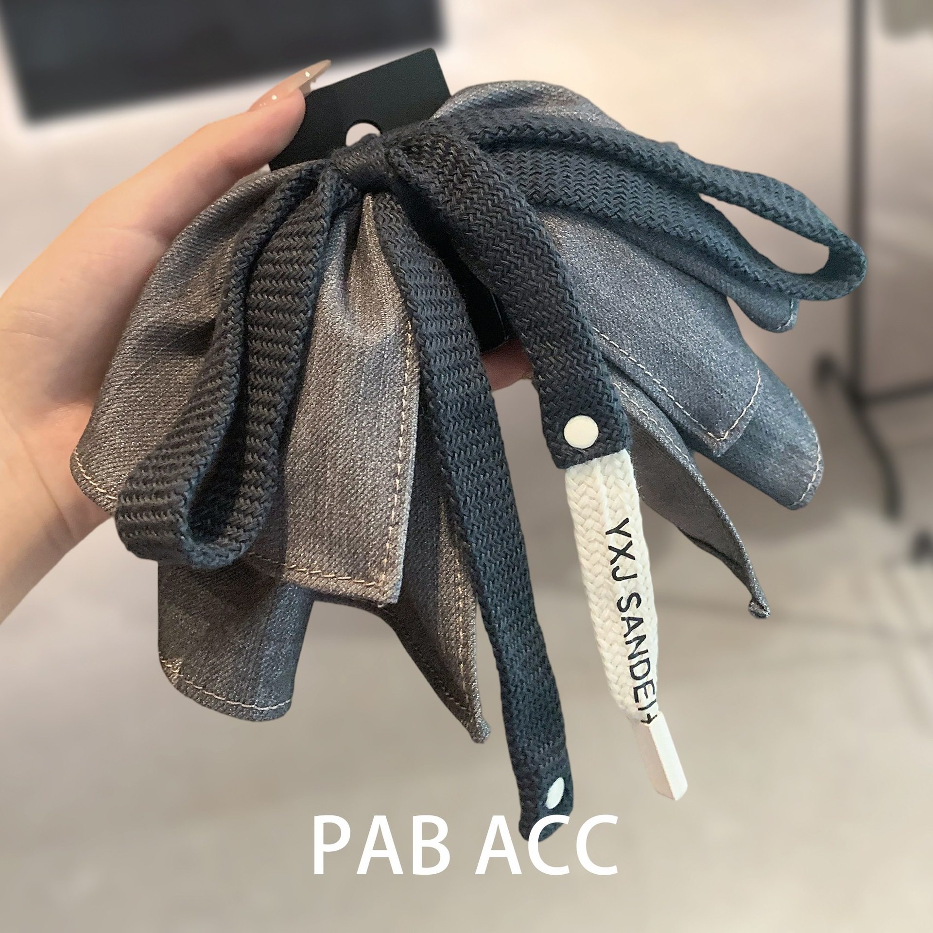 韩国手工三角牛仔灰高马尾蝴蝶结发夹后脑勺高级感网红气质抓夹女,饰品/流行首饰/时尚饰品新,民族风发饰,淘宝优惠券,粉丝福利购,淘宝优惠卷