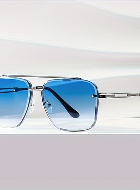 2025新款双梁切边太阳镜男款批发 欧美潮流街拍墨镜女 无框眼镜