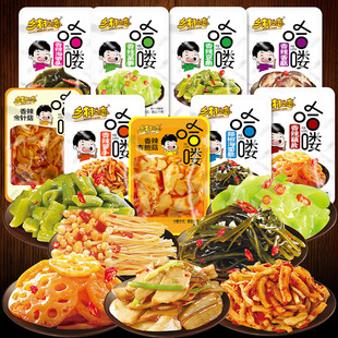 香辣味金针菇杏鲍菇海带卤藕萝卜下饭菜酱咸菜即食零食24独立小包