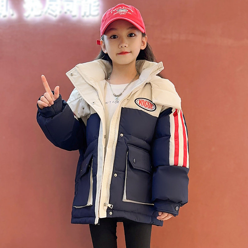 运动韩版羽绒服带帽大衣儿童加厚羽绒服