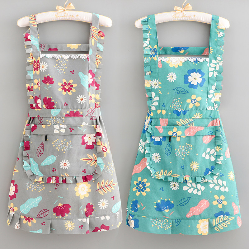 帆布时尚公主围裙女洋气可爱做饭围腰工作服餐饮罩衣家用厨房防污,家庭/个人清洁工具,围裙,淘宝优惠券,粉丝福利购,淘宝优惠卷