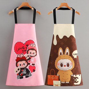 拉布布labubu围裙厨房家用防水防油夏季成人可爱围腰工作服做饭女