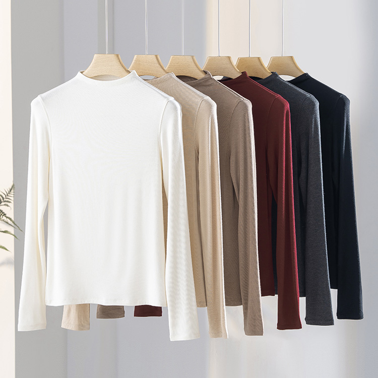 气质半高领羊绒蚕丝肌底衣打底衫