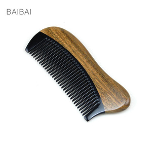 小巧口袋款 绿檀木牛角梳木梳美发梳 防静电按摩梳子 圆滑不伤发