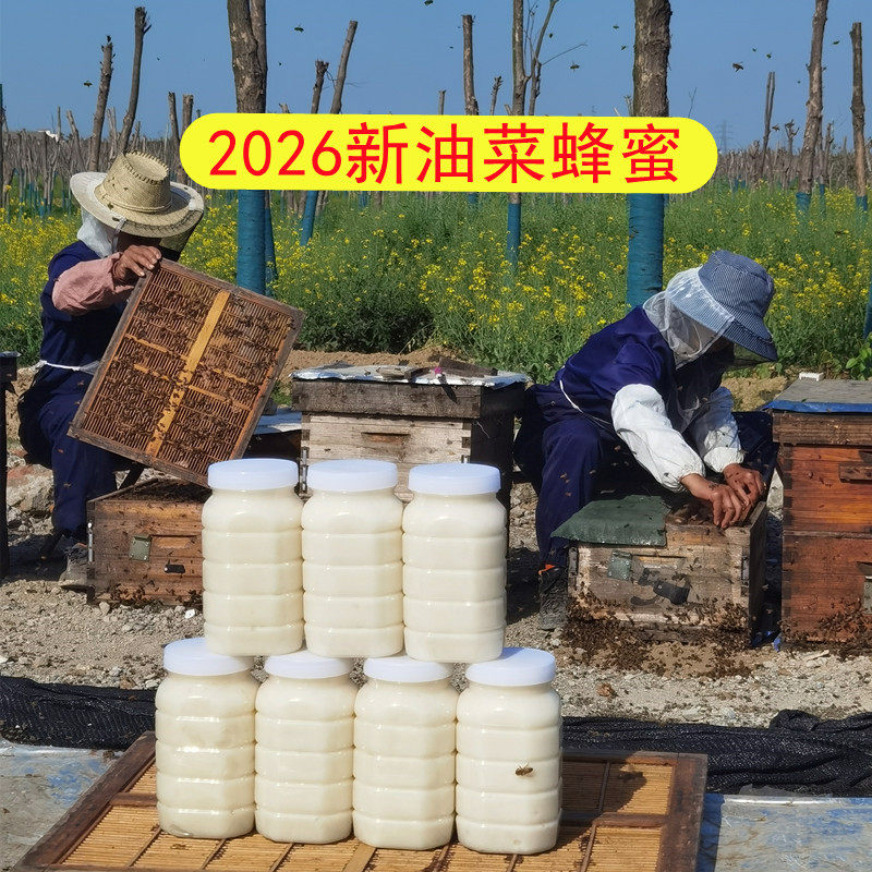 蜂蜜纯正天然野生农家自产油菜花蜂蜜结晶白蜜百花蜜大瓶正宗原蜜