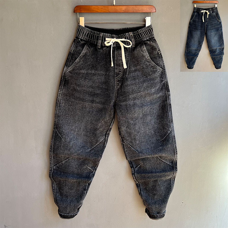 秋季新款宽松牛仔裤男潮流大裆哈伦裤弹力个性小脚裤青年百搭长裤,男装,牛仔裤,淘宝优惠券,粉丝福利购,淘宝优惠卷