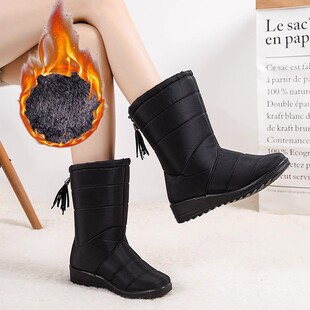 Warm women's snow boots plus size女式雪地靴大码防水布马丁靴