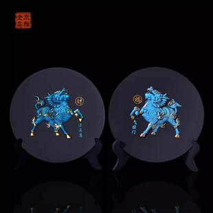 金乌炭雕麒麟玄关前台橱窗风水创意装 饰品摆件实用国潮风搬家礼品