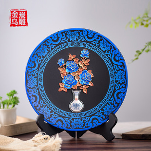 金乌炭雕富贵平安电视柜玄关创意工艺品家居饰品摆件乔迁新居礼品