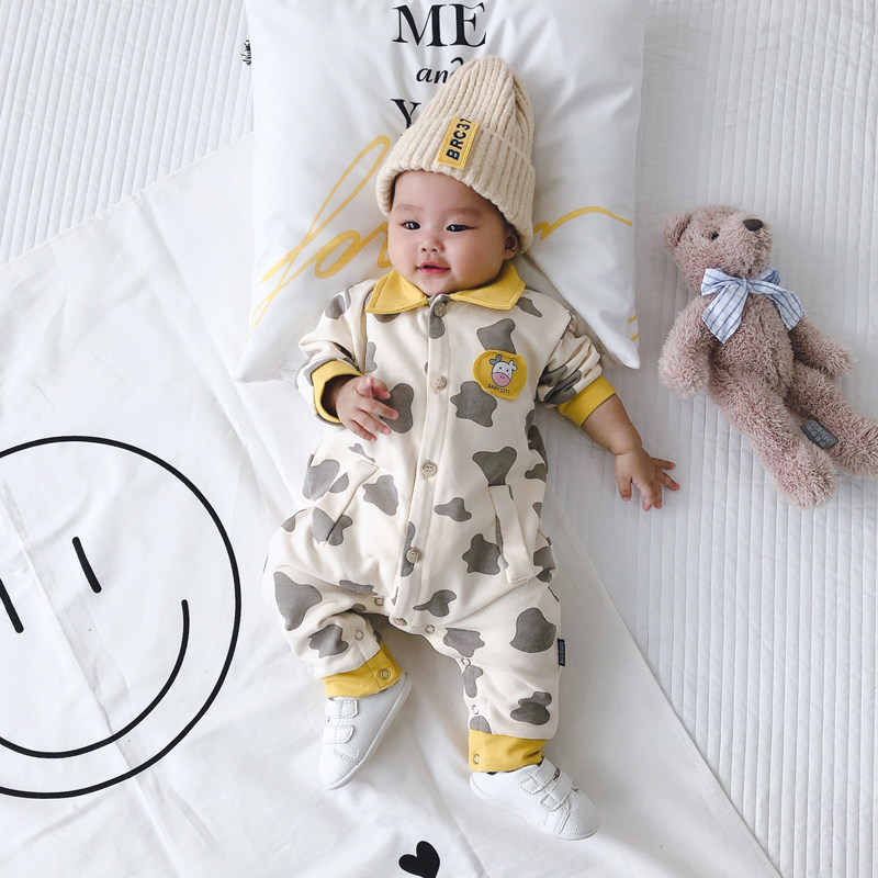 新品婴儿连体衣服春秋装男女宝宝秋季哈衣可爱超萌套装洋气外出6