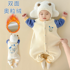 婴儿衣服秋冬季外穿加厚连体衣男女宝宝保暖加绒棉衣婴幼儿外出服