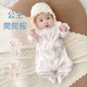 早秋女宝宝公主连体衣春秋装 新生儿婴幼儿外出服婴儿衣服 纯棉长袖