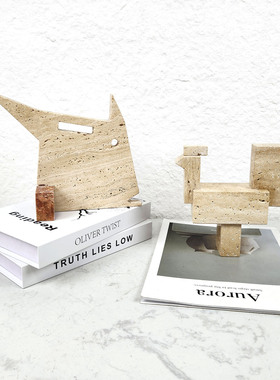 诧寂风抽象天然洞石创意装饰摆件