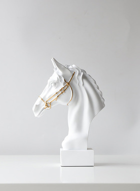 轻奢小众马头摆件家居桌面装饰品