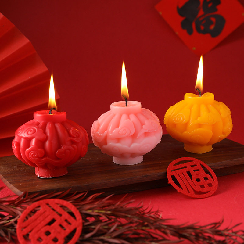 中式祥云彩色灯笼造型香薰蜡烛公司活动小礼品送客户朋友新年礼物