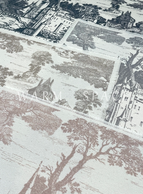 ins风城堡系列棉麻餐厅垫餐桌垫防水隔热装饰垫餐盘垫装饰防污杯